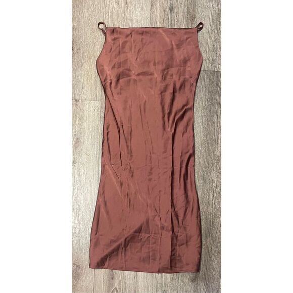 Tsher Copper Silky Shiny Dress XL New - Picture 1 of 7